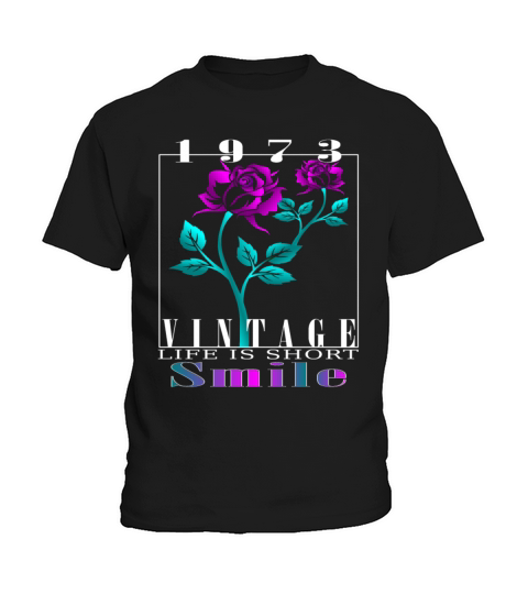 1973 Born Vintage Rose Gift Kids T-Shirt