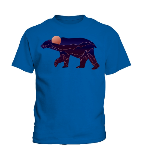 Bear With Abstract Mountain Kids T-Shirt