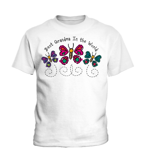 Butterfly Best Grandma Kids T-Shirt