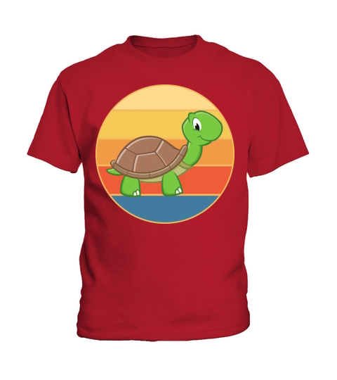 Cute Turtle Vintage Retro Sunset Marine Animal Kids T-Shirt