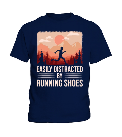 Easily Distracted By Running Shoes - Ironic Kids T-Shirt