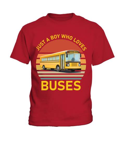 Kids School Bus Costume Just a Boy who loves Buses Kids T-Shirt