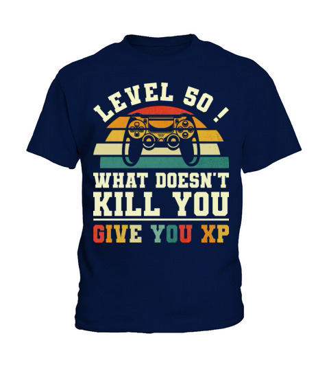 Level 50 Xp 1972 50th Birthday Gamer Kids T-Shirt