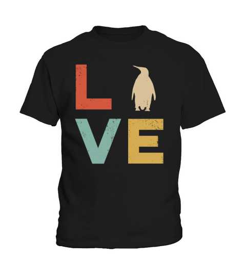 Love Penguin Vintage Rodent Lovers Womens Penguin Kids T-Shirt