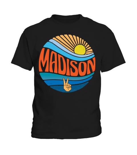 Madison Shirt Vintage Sunset Madison Groovy Tie Kids T-Shirt