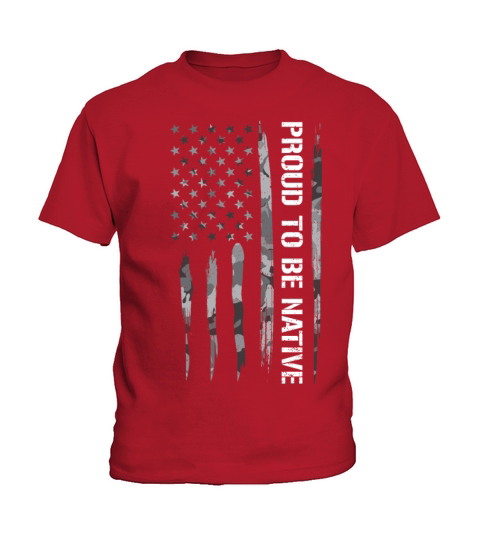 Proud To Be Native - American Flag Kids T-Shirt