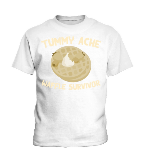 Tummy Ache Waffle Survivor Funny Favorite Food Kids T-Shirt