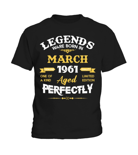Vintage Aged To Perfection March 1961 Kids T-Shirt