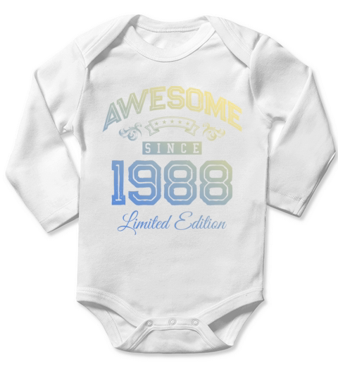 1988 awesome since Long Sleeve Baby One-Piece