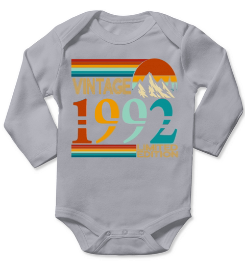 1992 vintage vintage retro birthday gift Long Sleeve Baby One-Piece
