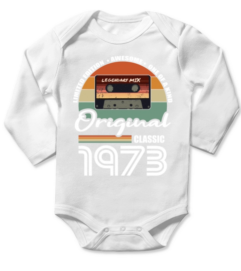 50th birthday vintage 1973 original classic 1973 Long Sleeve Baby One-Piece