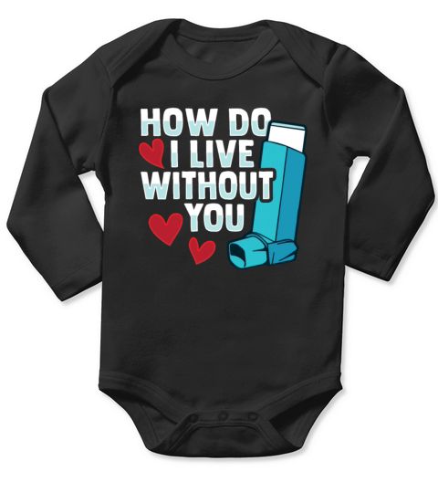 Albuterol Asthma Inhaler Design for an Asthmatic Long Sleeve Baby One-Piece