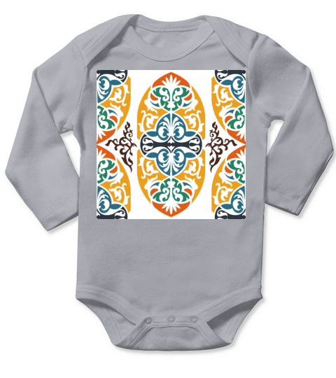 Arabesque PatternThirteen Long Sleeve Baby One-Piece