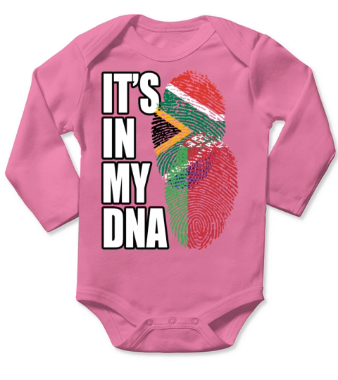 Belarusian And South African Mix Heritage DNA Flag Long Sleeve Baby One-Piece