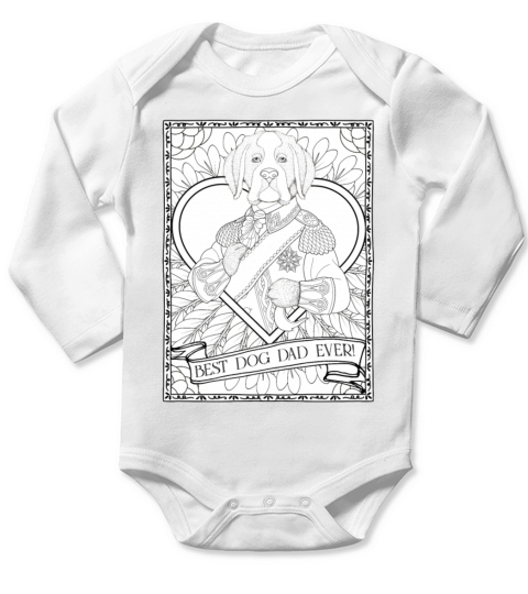 Best Dog Dad Ever Vintage Boxer Dog Owner Lover Long Sleeve Baby One-Piece