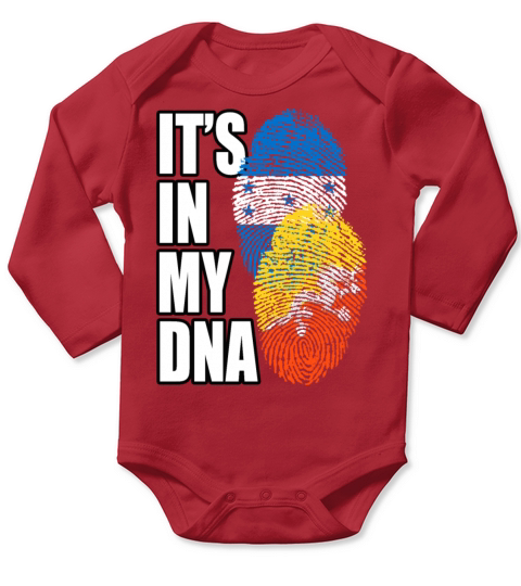 Bhutanese And Honduran Mix Heritage DNA Flag Long Sleeve Baby One-Piece