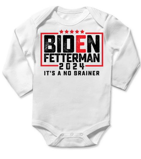 Biden Fetterman 2024 Vintage Long Sleeve Baby One-Piece