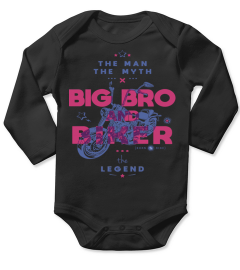 Big Bro And Biker The Man The Myth The Legend Long Sleeve Baby One-Piece