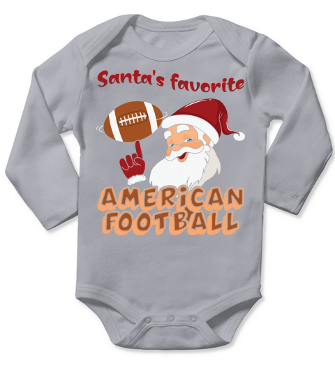 Christmas Sport Christmas Santas Favorite Football Long Sleeve Baby One-Piece