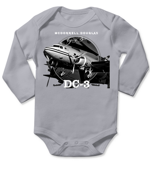 DC3 Aircraft Long Sleeve Baby One-Piece