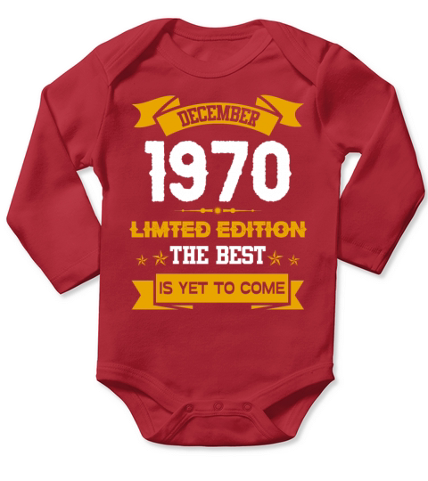 December 1970 Birthday Surprise Long Sleeve Baby One-Piece