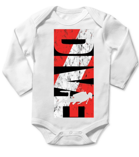 Dive Flag Over Quote Vintage Worn Scuba Diving Fla Long Sleeve Baby One-Piece