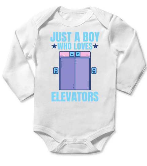 Elevator just boy who loves elevators Long Sleeve Baby One-Piece