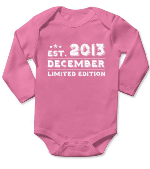 Est December 2013 - Birthday Present - Vintage Long Sleeve Baby One-Piece