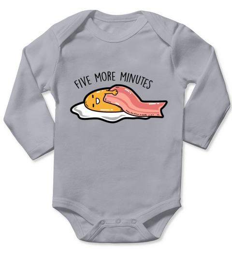 Fried egg - Five more minutes Long Sleeve Baby One-Piece
