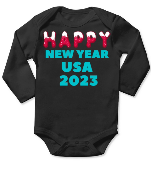 Happy new year Usa 2023 Long Sleeve Baby One-Piece