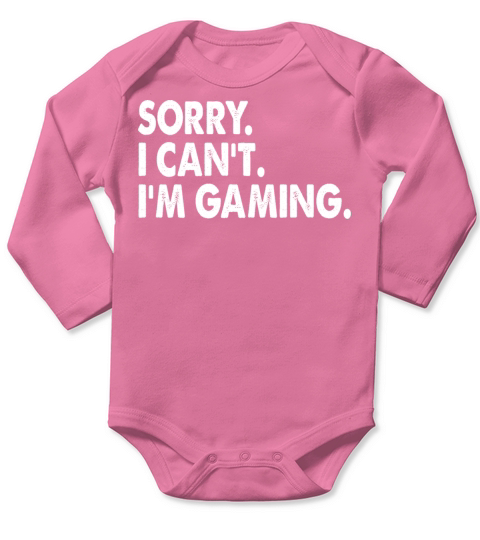 I m Gaming Video Games Funny Gamer Gift Long Sleeve Baby One-Piece