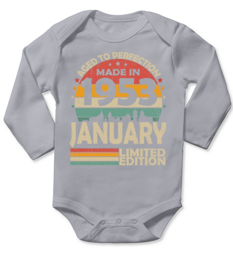 January 1953 Vintage Birthday Retro Long Sleeve Baby One-Piece