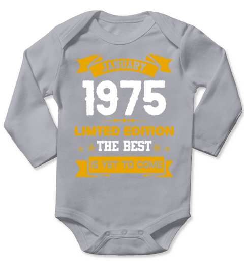 January 1975 Birthday Surprise Long Sleeve Baby One-Piece