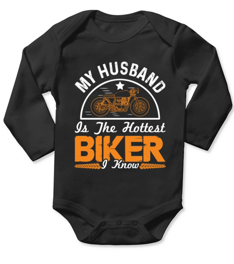 motorcycle husband saying Long Sleeve Baby One-Piece