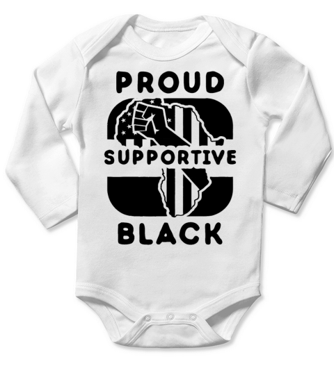 proud supportive black dad Long Sleeve Baby One-Piece