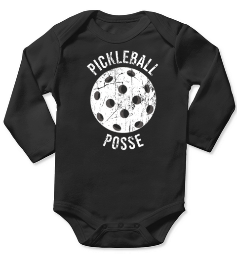 Retro Vintage Pickleball Posse For Pickers Long Sleeve Baby One-Piece