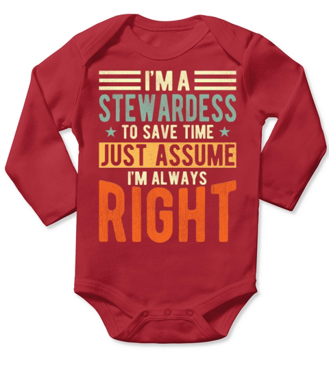 Stewardess Long Sleeve Baby One-Piece