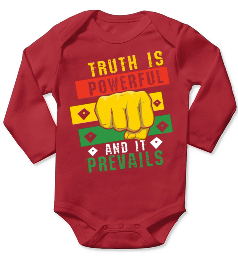 Truth Powerful Fist Pride Black History Month Long Sleeve Baby One-Piece
