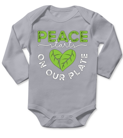 Vegan Chef Peace Starts On Our Kitchen Vegan Chefs Long Sleeve Baby One-Piece