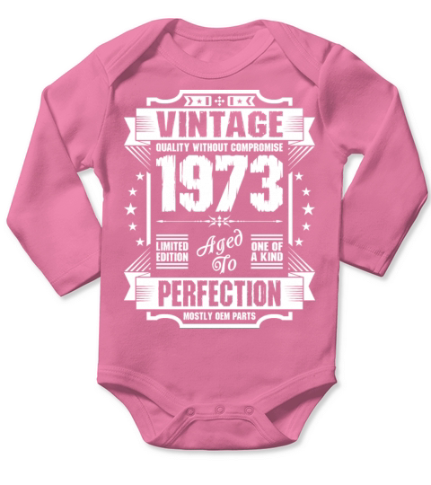 Vintage 1973 Perfection Long Sleeve Baby One-Piece