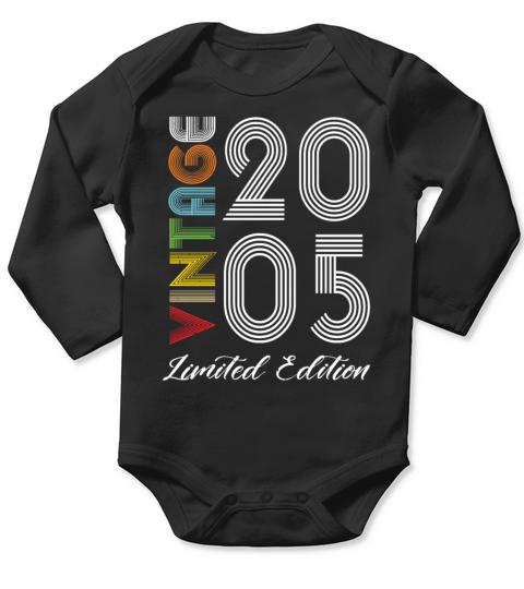 Vintage 2005 Vintage Birthday Retro Vintage Long Sleeve Baby One-Piece