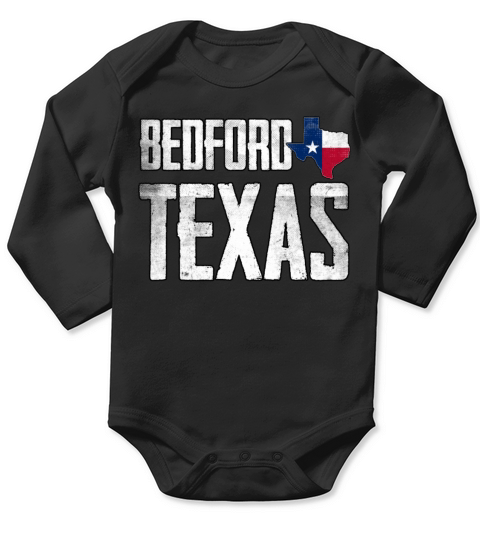 Vintage Bedford Texas Flag Long Sleeve Baby One-Piece
