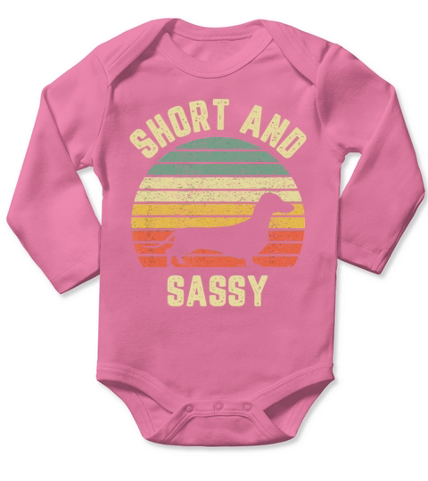 Vintage Dachshund Funny Weiner Dog Short Sassy Long Sleeve Baby One-Piece