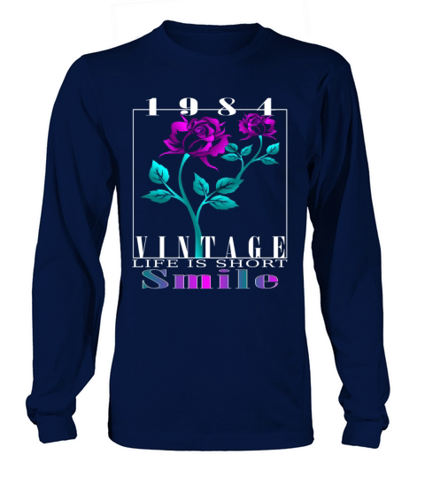 1984 Born Vintage Rose Gift Long sleeved Unisex