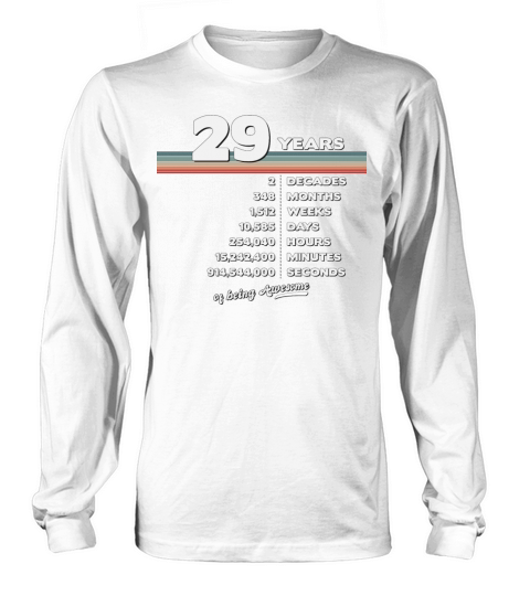 29th Birthday Vintage 29 Years Old Retro 348 Long sleeved Unisex