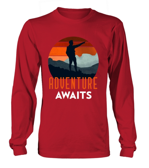 Adventure Awaits Retro Vintage Mountain Adventurer Long sleeved Unisex