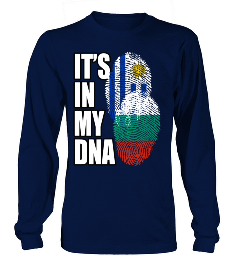 Bulgarian And Uruguayan Mix Heritage DNA Flag Long sleeved Unisex