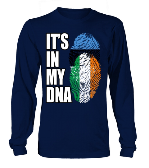 Estonian And Irish Mix Heritage DNA Flag Long sleeved Unisex