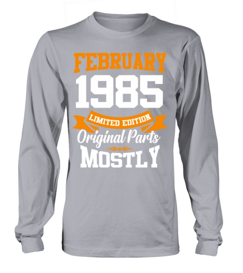 February 1985 Vintage Birthday Present Long sleeved Unisex