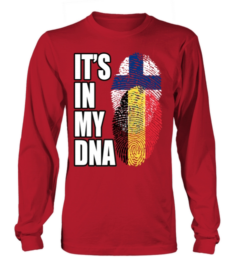 Finland And Belgian Mix Heritage DNA Flag Long sleeved Unisex